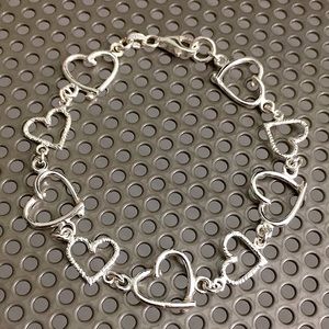 🖤Italy sterling silver heart bracelet